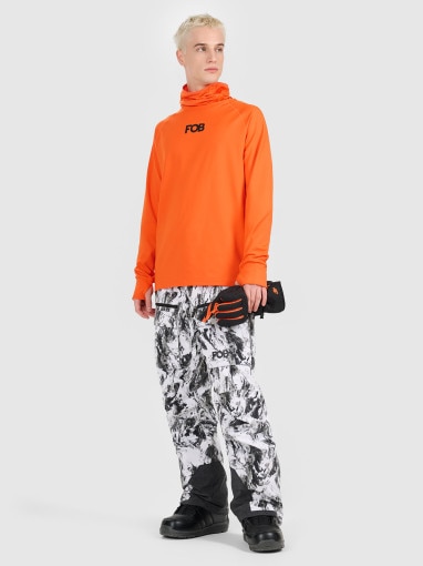 Męska bielizna termiczna ocieplana (góra) 4F 4FWAW25UBRUM089 - pomarańczowa