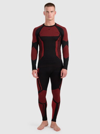  4F Męska bielizna termoaktywna (dół) 4F 4FRAW25USEAM269  czerwona Czerwony