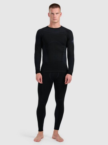  4F Męska bielizna termoaktywna (dół) 4F 4FWAW25USEAM223  czarna Czarny