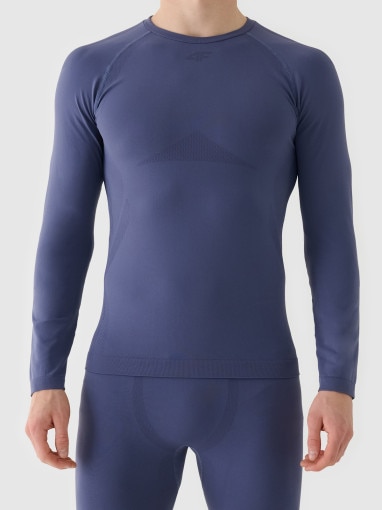  4F Męska bielizna termoaktywna (góra) 4F4FWAW25USEAM240  granatowa Granatowy