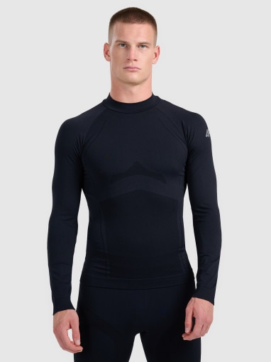  4F Męska bielizna termoaktywna (góra) 4F 4FWAW25USEAM224  czarna Czarny