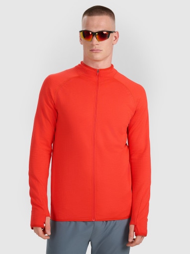  4F Męska bluza do biegania 4F 4FWAW25TFSWM575  czerwona Czerwony