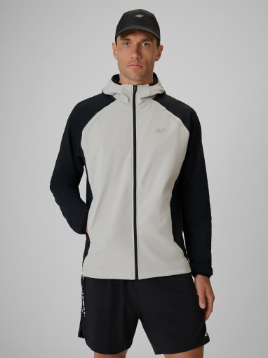 Męska bluza do biegania rozpinana z kapturem 4F 4FRSS26TFSWM0972 - czarna