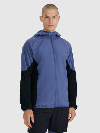  4F Męska bluza do biegania w terenie 4F 4FWAW25TFSWM582  niebieska Niebieski