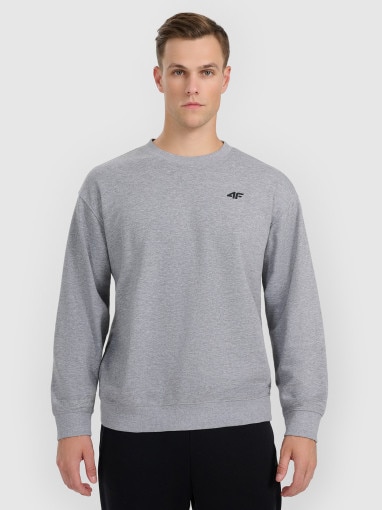 4F Męska bluza dresowa nierozpinana bez kaptura 4F 4FRMM00TSWSM2478 szara Szary