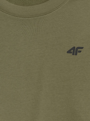 Męska bluza dresowa nierozpinana bez kaptura 4F 4FRMM00TSWSM2478 - zielona