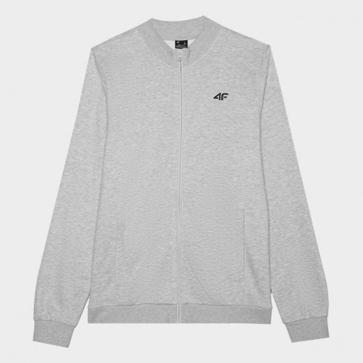 Męska bluza dresowa rozpinana bez kaptura 4F 4FWMM00TSWSM1463 - szary