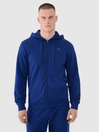 4F Męska bluza dresowa rozpinana z kapturem 4F 4FWMM00TSWSM1768 granatowa Granatowy