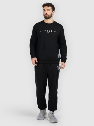 Męska bluza nierozpinana bez kaptura 4F 4FRAW25TSWSM2573 - czarna