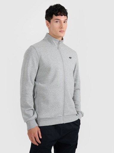 4F Męska bluza rozpinana bez kaptura 4F 4FRMM00TSWSM2475 szara Szary