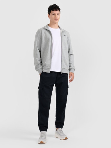 Męska bluza rozpinana bez kaptura 4F 4FRMM00TSWSM2475 - szara