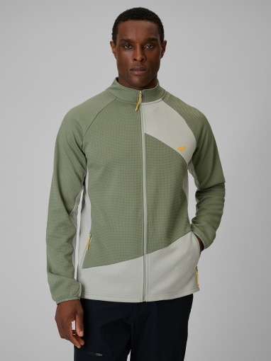Obrazek dla: 4F Męska bluza trekkingowa rozpinana bez kaptura 4F 4FRSS26TFSWM0984  khaki Khaki