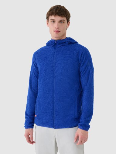 4F Męska bluza trekkingowa z kapturem Primaloft Active 4F 4FWSS25TFSWM473  niebieska Niebieski