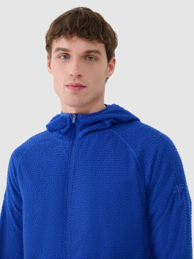 Męska bluza trekkingowa z kapturem Primaloft Active 4F 4FWSS25TFSWM473 - niebieska