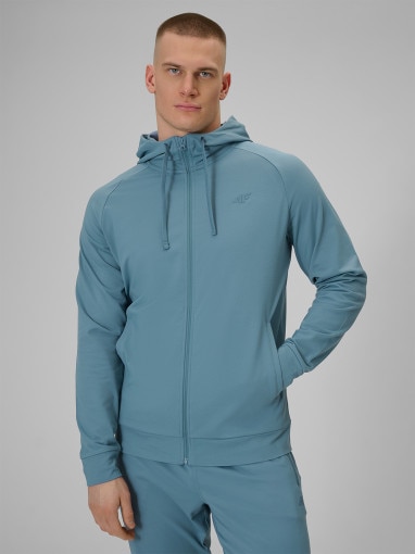  4F Męska bluza treningowa 4F 4FWSS26TFSWM631  turkusowa Turkusowy