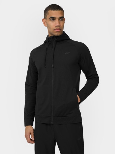 4F Męska bluza treningowa rozpinana z kapturem 4F 4FMM00TFSWM179  czarna Czarny