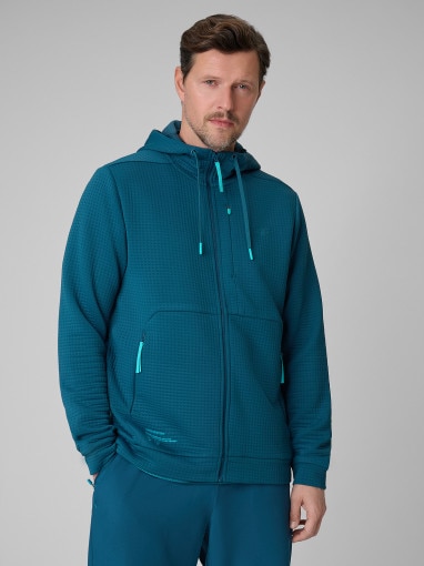  4F Męska bluza treningowa z kapturem 4F 4FRSS26TFSWM1006  granatowa Granatowy
