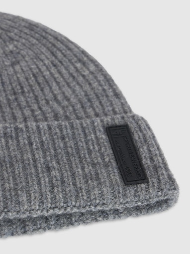 Męska czapka beanie wełniana 4F 4FRAW25ACAPM0719 - szara