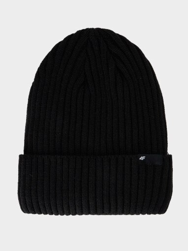  4F Męska czapka zimowa 4F 4FWAW25ACAPM673  czarna Czarny