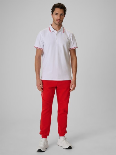 Męska koszulka polo kibica 4F 4FRSS26TPTSM0943 - biała