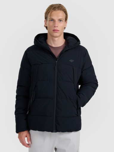 4F Męska kurtka puchowa 4F 4FRAW25TDJAM0794 czarna Czarny