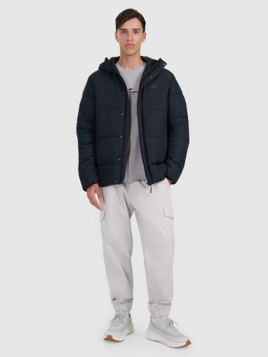 4F Męska kurtka puchowa 4F 4FRAW25TDJAM0795 czarna Czarny