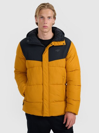 4F Męska kurtka puchowa 4F 4FRAW25TDJAM0795 żółta żółty