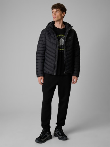Męska kurtka puchowa pikowana 4F 4FRSS26TDJAM0953 - czarna
