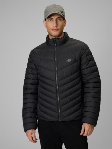  4F Męska kurtka puchowa pikowana 4F 4FRSS26TDJAM0954  czarna Czarny