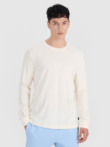 4F Męski longsleeve 4F 4FRSS25TLONM518  biały Biały