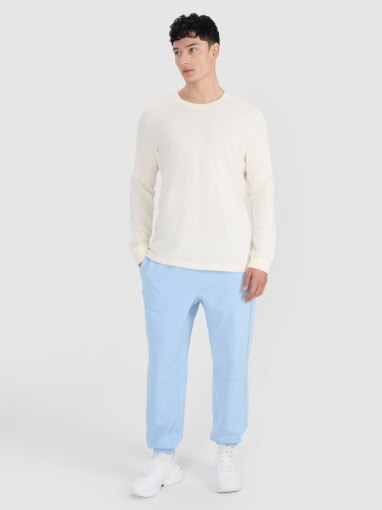 Męski longsleeve 4F 4FRSS25TLONM518 - biały