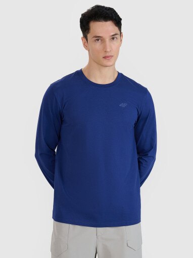 4F Męski longsleeve basic 4F 4FWMM00TLONM432  granatowy Granatowy