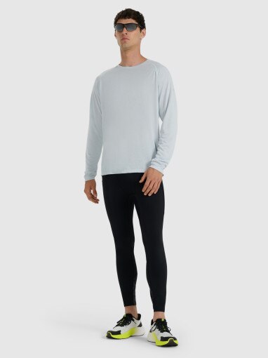 Męski longsleeve do biegania 4F 4FWAW25TFLOM413 - niebieski