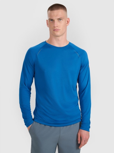  4F Męski longsleeve do biegania 4F 4FWAW25TFLOM413  niebieski Niebieski