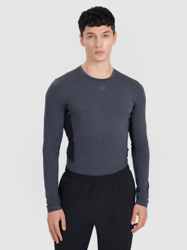 4F Męski longsleeve treningowy 4F 4FWMM00TFLOM507  szary Szary