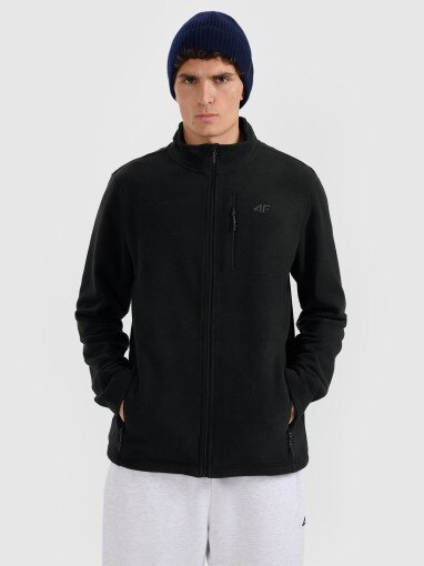  4F Męski polar rozpinany ze stójką 4F 4FRMM00TFLEM435  czarny Czarny