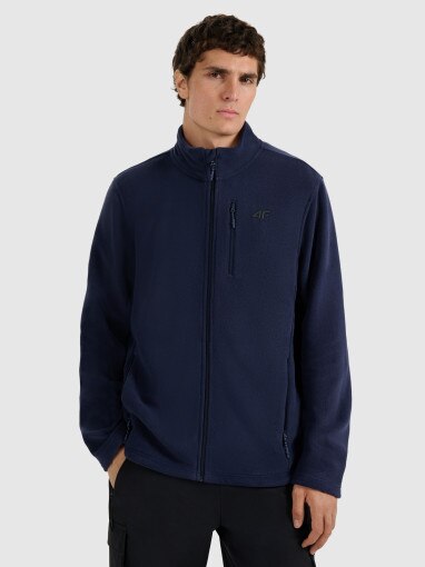  4F Męski polar rozpinany ze stójką 4F 4FRMM00TFLEM435  granatowy Granatowy