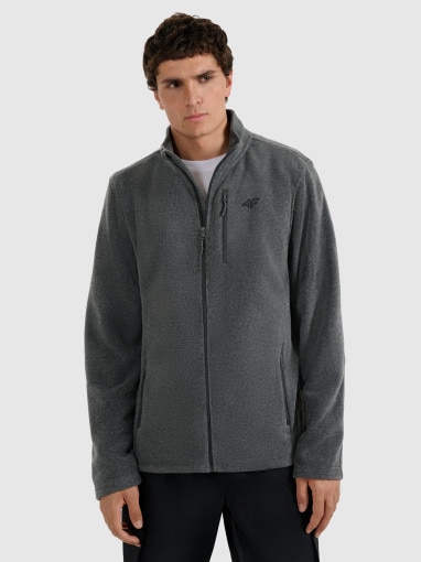  4F Męski polar rozpinany ze stójką 4F 4FRMM00TFLEM435  szary Szary