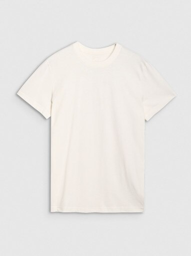 4F Męski tshirt  z nadrukiem 4F 4FRSS25TTSHM2733  biały Biały