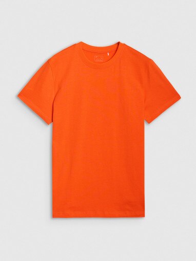 4F Męski tshirt  z nadrukiem 4F 4FRSS25TTSHM2733  pomarańczowy Pomarańczowy
