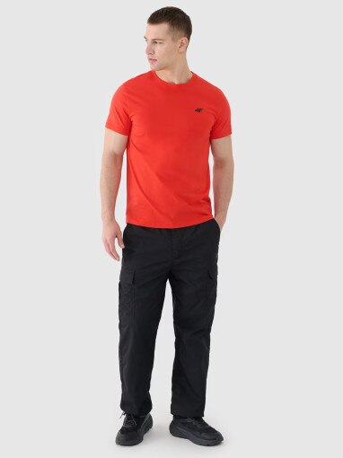 Męski t-shirt basic 4F 4FWMM00TTSHM2256 - czerwony