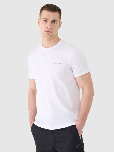 4F Męski tshirt basic 4F 4FWSS25TTSHM2003  biały Biały