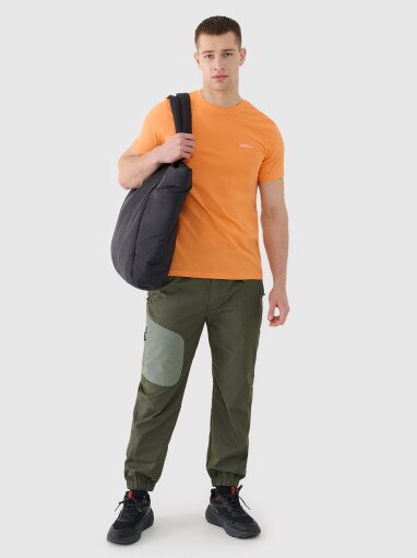 Męski t-shirt basic 4F 4FWSS25TTSHM2003 - pomarańczowy