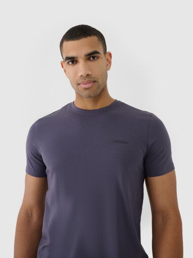 Męski t-shirt basic 4F 4FWSS25TTSHM2003 - granatowy