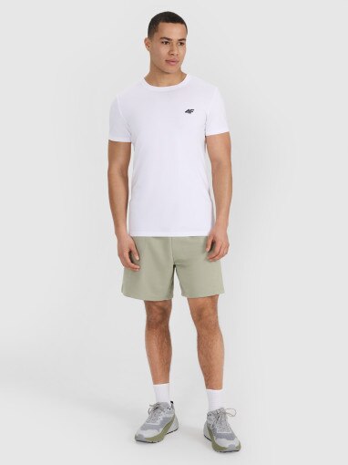 Męski t-shirt basic slim 4F 4FRMM00TTSHM3068 - biały