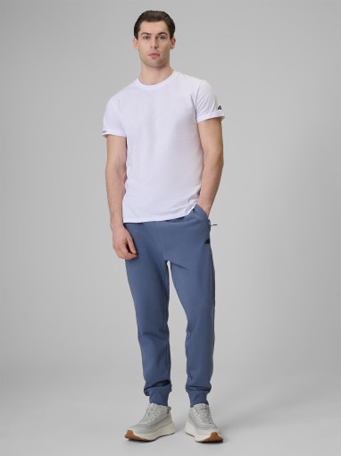 Męski t-shirt bez nadruku 4F 4FRSS26TTSHM4378 - biały