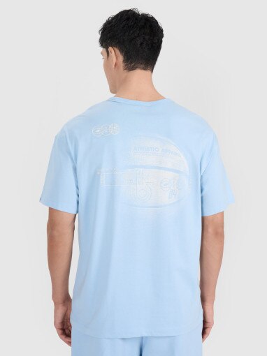 Męski t-shirt oversize 4F 4FRSS25TTSHM2652 - niebieski