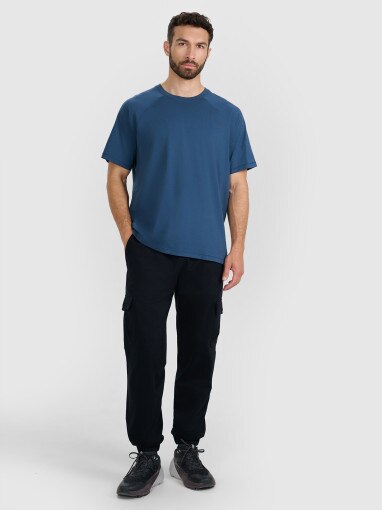 Męski t-shirt oversize 4F 4FWAW25TTSHM2360 - niebieski