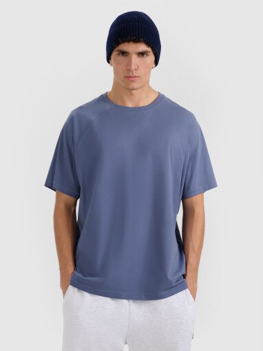  4F Męski tshirt oversize 4F 4FWAW25TTSHM2360  niebieski Niebieski