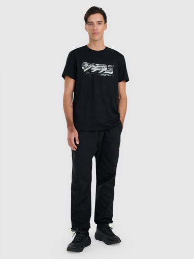 Męski t-shirt z nadrukiem 4F 4FRAW25TTSHM3221 - czarny